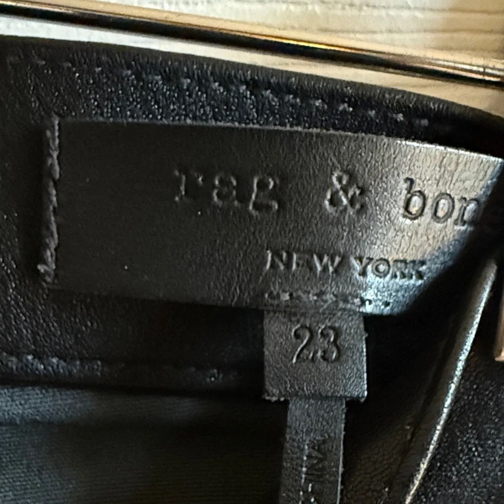Rag and Bone real leather Black Lace-Up Leather Pants - Picture 2 of 4